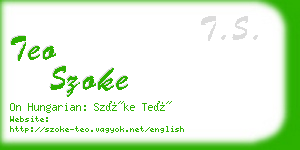 teo szoke business card